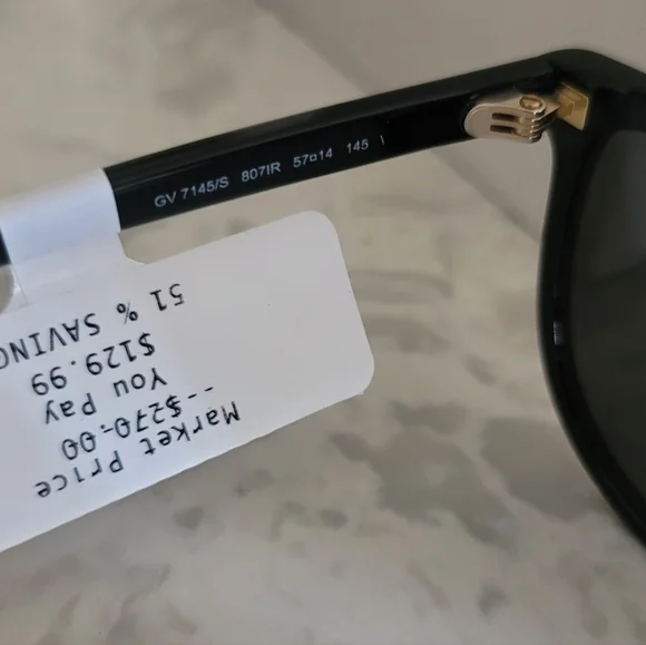 BRAND NEW GIVENCHY 57MM Half Moon Sunglasses BLACK display picture 1